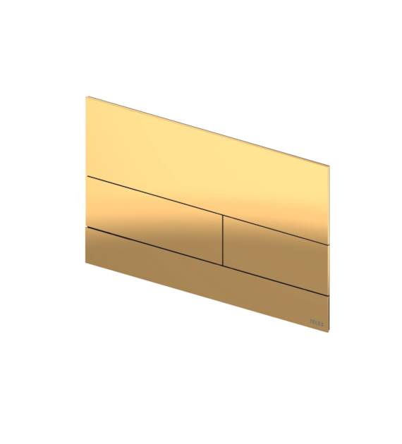 Przycisk spłukujący podwójny do WC TECEsquare II 220 x 150 x 3 mm z powłoką PVD z metalu złoty optyczny połysk