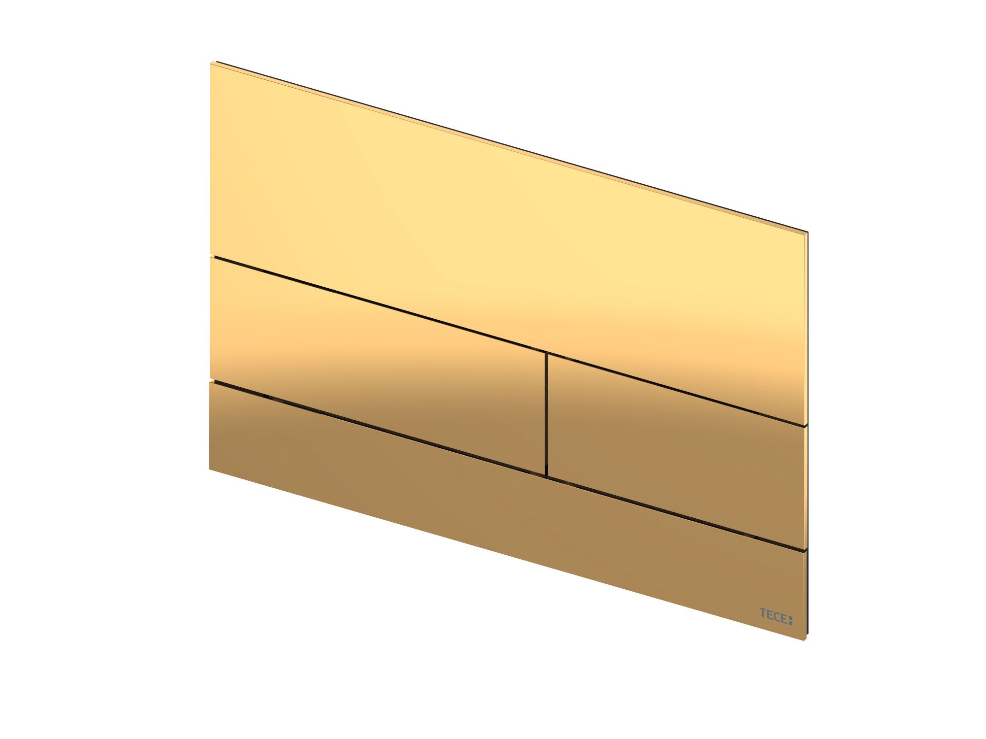 Przycisk spłukujący podwójny do WC TECEsquare II 220 x 150 x 3 mm z powłoką PVD z metalu złoty optyczny połysk