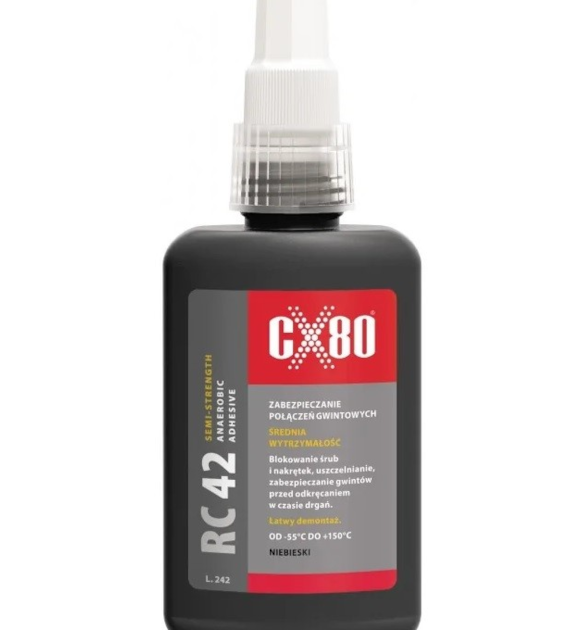 Klej anaerobowy RC-42 do gwintów, śrub średni 50ml CX80