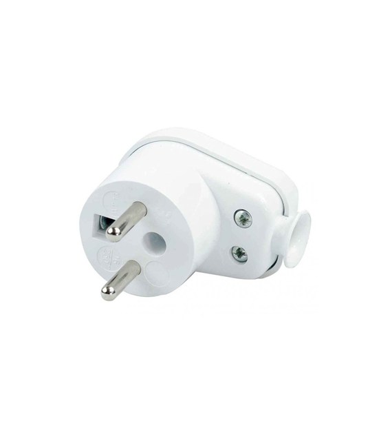 Wtyczka kątowa z uziemieniem 16A 250V biała WT-16 BI TIMEX