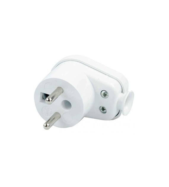 Wtyczka kątowa z uziemieniem 16A 250V biała WT-16 BI TIMEX