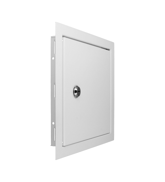 Drzwiczki rewizyjne metalowe 197x247mm (20x25cm) ze stali malowanej proszkowo, zamykane na klucz VENTIKA