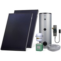Zestaw solarny Komfort HX300-2KS2600.S011 Zestaw solarny Komfort dla 4-5 osób: kolektor słoneczny KS2600 (2 szt.), zespół pompowy ALEX HX10 MS (ze sterownikiem MiniSOL), podgrzewacz dwuwężownicowy 300l