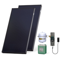 Zestaw solarny Komfort HX00-2KS2100.X004 Zestaw solarny Komfort dla 3-4 osób: kolektor słoneczny KS2100 (2 szt.), zespół pompowy ALEX HX10 MS (ze sterownikiem MiniSOL)