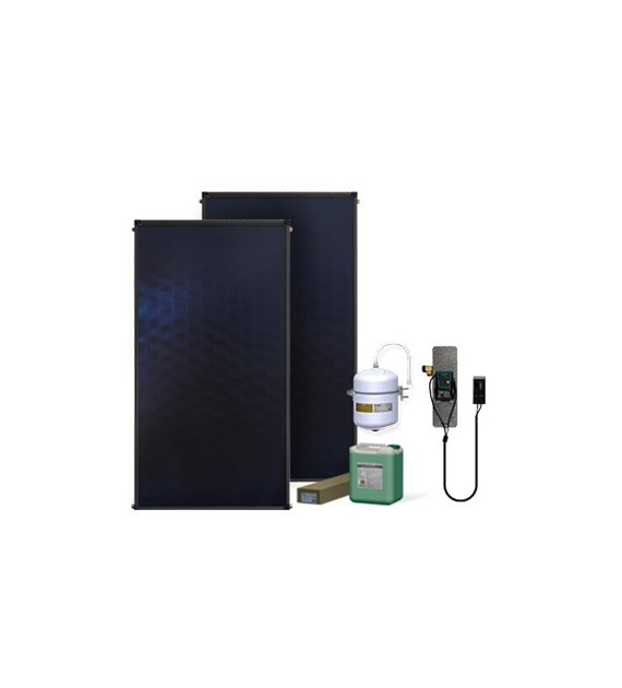 Zestaw solarny Komfort HX00-2KS2600.X009 Zestaw solarny Komfort dla 4-5 osób: kolektor słoneczny KS2600 (2 szt.), zespół pompowy ALEX HX10 MS (ze sterownikiem MiniSOL)