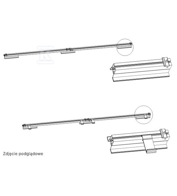 Uchwyt KS2100-1R-T300 Uchwyt na dach nachylony od 30° – trapez T300