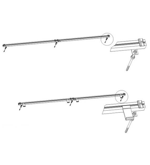Uchwyt KS2600-1R-S250 Uchwyt na dach nachylony od 30° – śruba dwugwintowa S250 HEWALEX