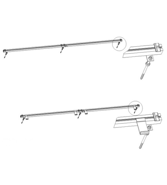 Uchwyt KS2600-1R-S250 Uchwyt na dach nachylony od 30° – śruba dwugwintowa S250 HEWALEX