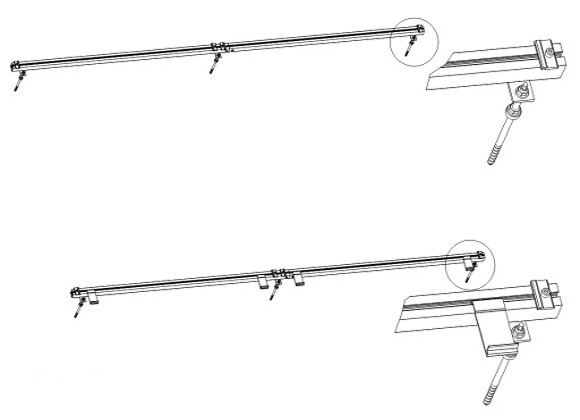 Uchwyt KS2600-1R-S250 Uchwyt na dach nachylony od 30° – śruba dwugwintowa S250 HEWALEX